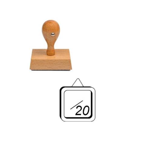 Tampon enseignant note sur 20 en bois