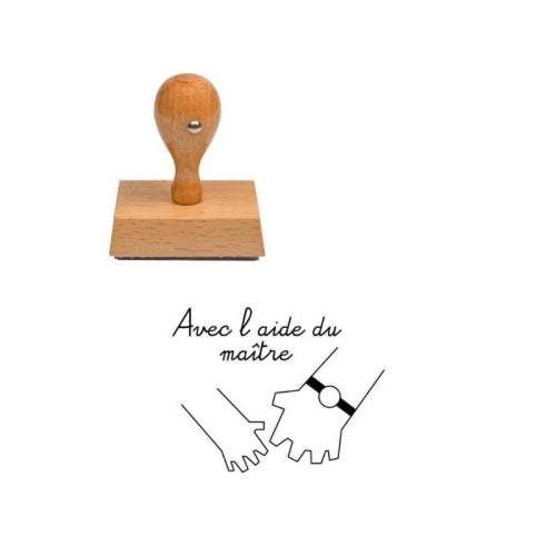 Tampon enseignant avec l'aide du maître en bois Tampon enseignant avec l'aide du maître en bois