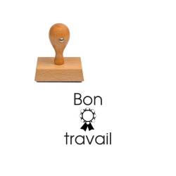 Tampon enseignant bon travail avec médaille en bois