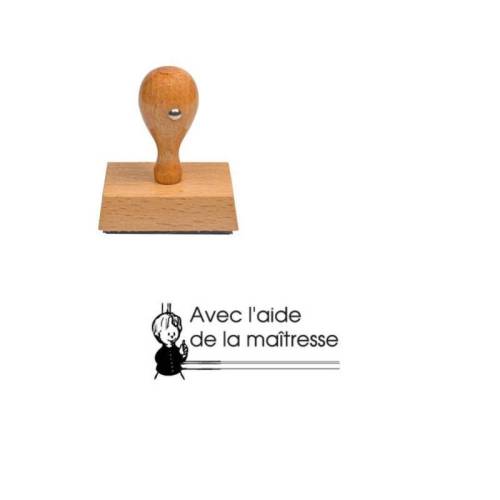 Tampon enseignant avec l'aide de la maîtresse en bois Tampon enseignant avec l'aide de la maîtresse en bois
