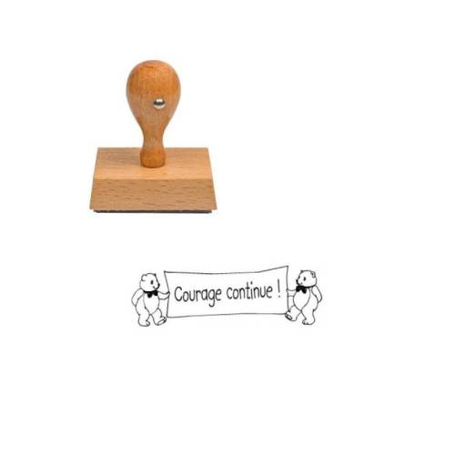 Tampon enseignant courage continue en bois Tampon enseignant courage continue en bois
