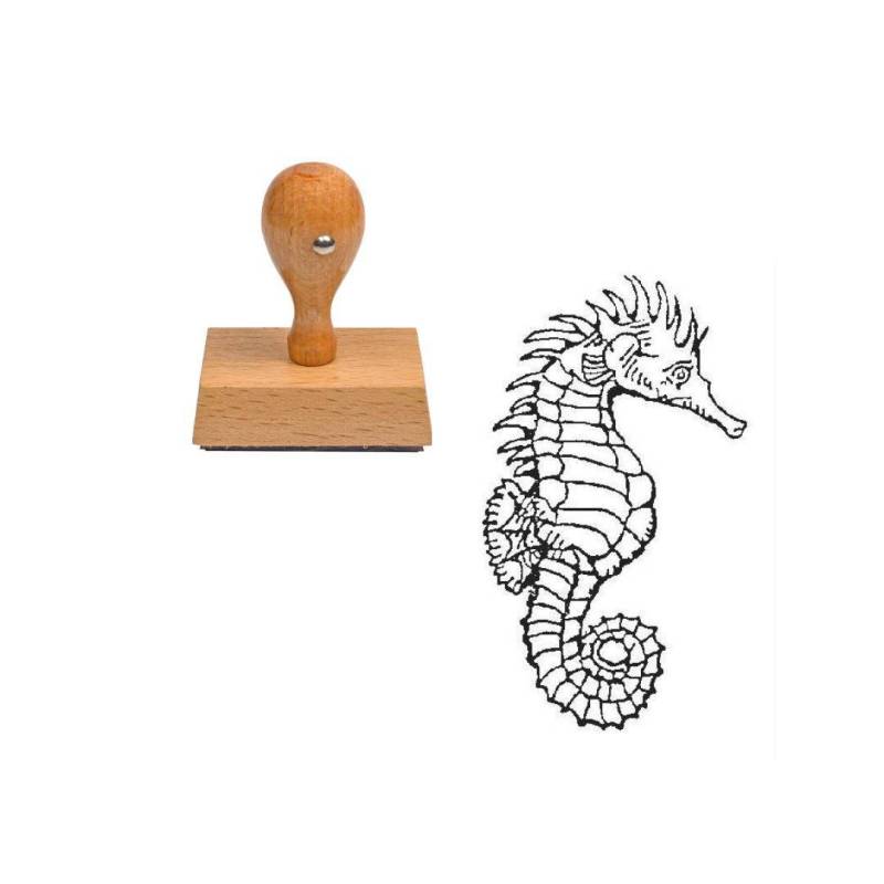 Tampon animaux Hippocampe en bois