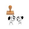 Tampon animaux Couple de dalmatiens en bois