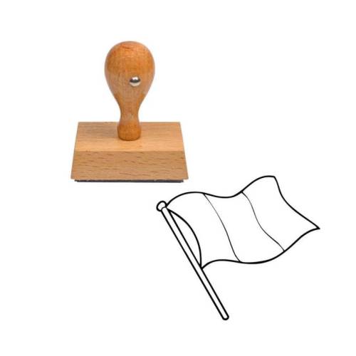 Tampon sport drapeau en bois