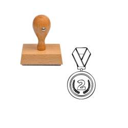 Tampon sport médaille argent en bois