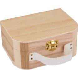 Boîte de rangement en bois brut