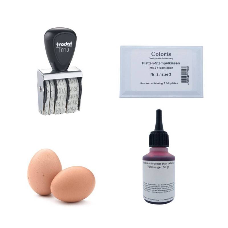 Tampon date pour les œufs et encre pour les œufs