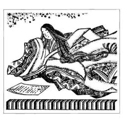 Tampon ex-libris en bois GEISHA