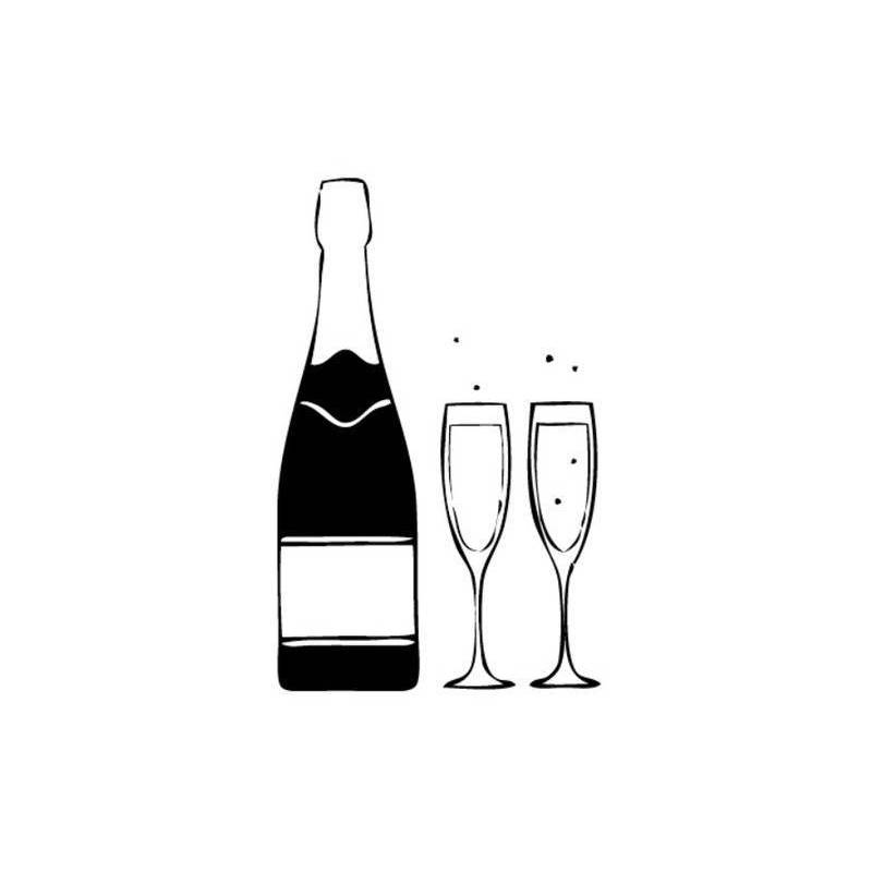 Tampon anniversaire champagne