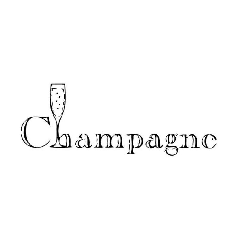 Tampon anniversaire champagne écriture en bois