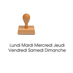 Tampon jour de la semaine minuscule en bois