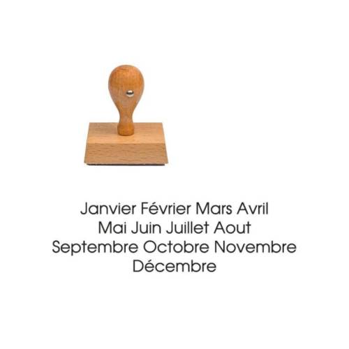 Tampon mois de l'année minuscule en bois Tampon mois de l'année minuscule en bois