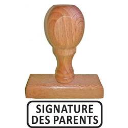Tampon signature des parents rectangulaire en bois