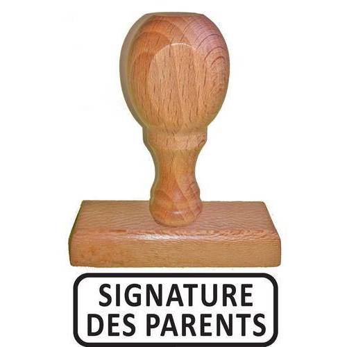 Tampon signature des parents rectangulaire en bois Tampon signature des parents rectangulaire en bois