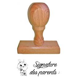 Tampon signature des parents mimi en bois