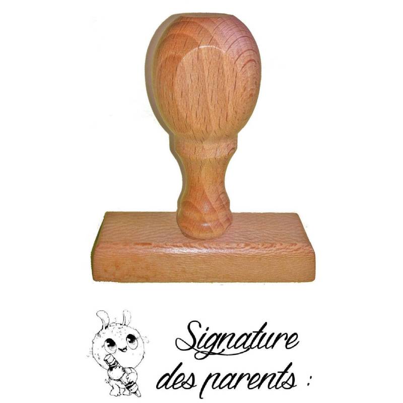 Tampon signature des parents mimi en bois