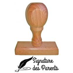 Tampon signature des parents plume en bois
