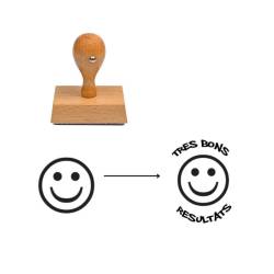Tampon smiley content à personnaliser