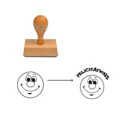 Tampon smiley content bis à personnaliser
