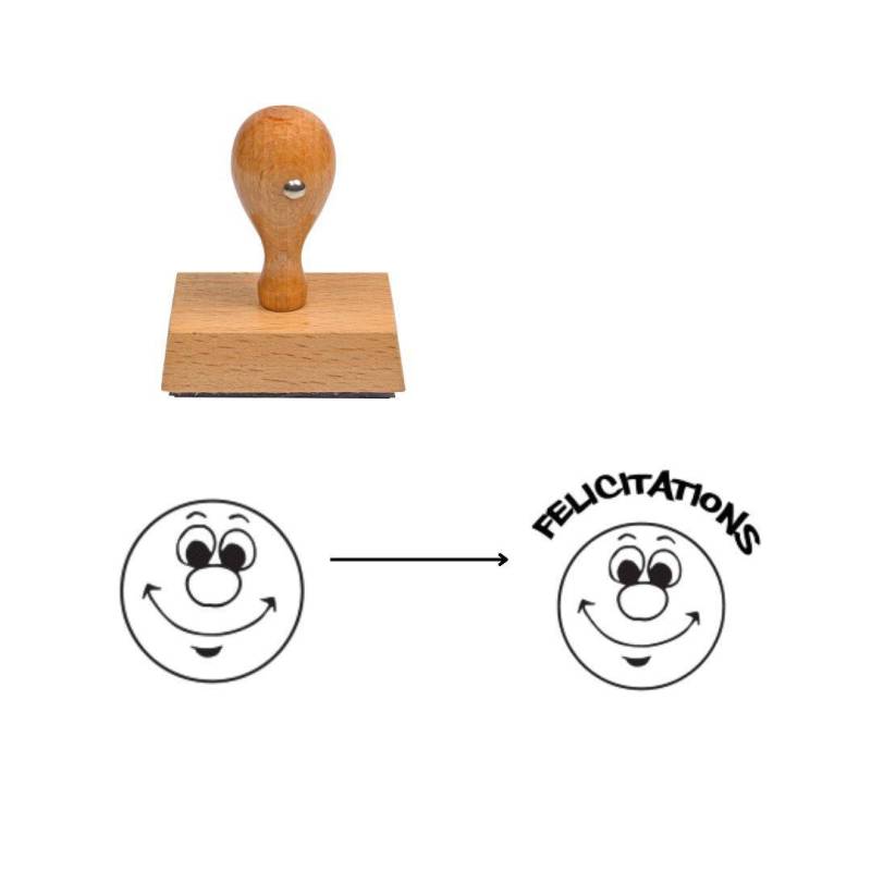 Tampon smiley content bis à personnaliser