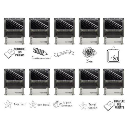 Coffret tampons enseignants à personnaliser x10 Coffret tampons enseignants à personnaliser x10