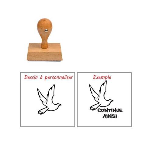 Tampon enseignant oiseau à personnaliser n°63 Tampon enseignant oiseau à personnaliser n°63