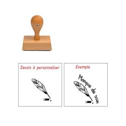 Tampon enseignant plume à personnaliser n°67