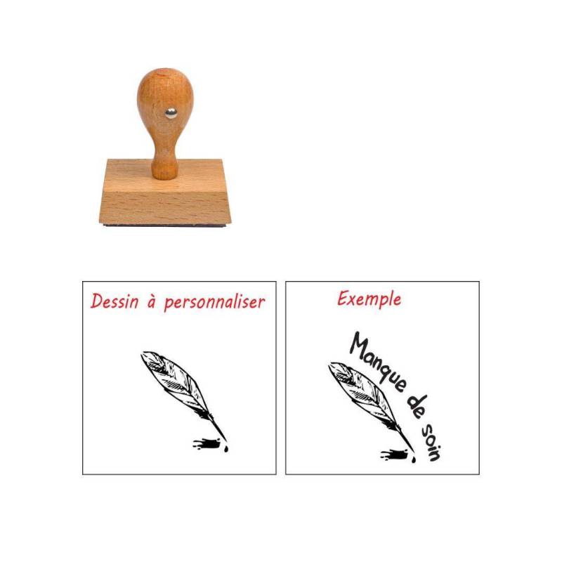 Tampon enseignant plume à personnaliser n°67