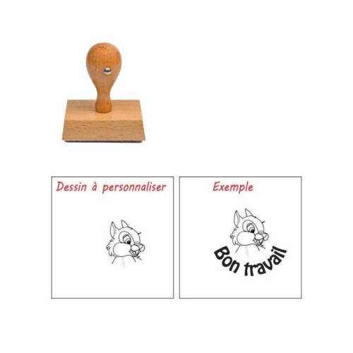 Tampon enseignant lapin à personnaliser n°73 Tampon enseignant lapin à personnaliser n°73