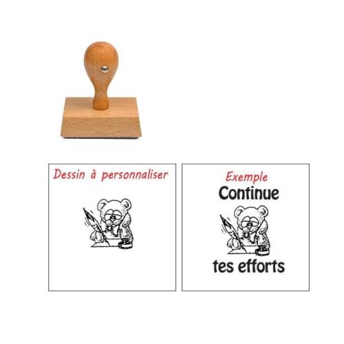 Tampon enseignant ourson à personnaliser n°77 Tampon enseignant ourson à personnaliser n°77