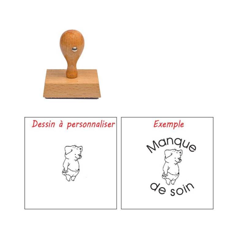 Tampon enseignant cochon à personnaliser n°80