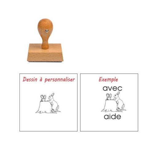 Tampon enseignant lapin à personnaliser n°81 Tampon enseignant lapin à personnaliser n°81