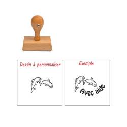 Tampon enseignant dauphin à personnaliser n°85