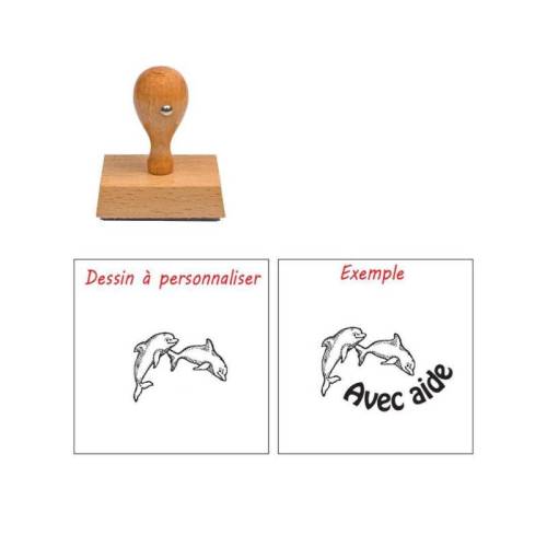 Tampon enseignant dauphin à personnaliser n°85 Tampon enseignant dauphin à personnaliser n°85