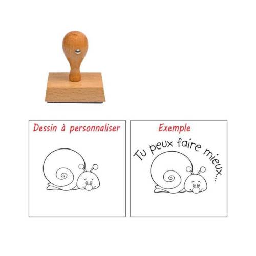 Tampon enseignant escargot à personnaliser n°107 Tampon enseignant escargot à personnaliser n°107