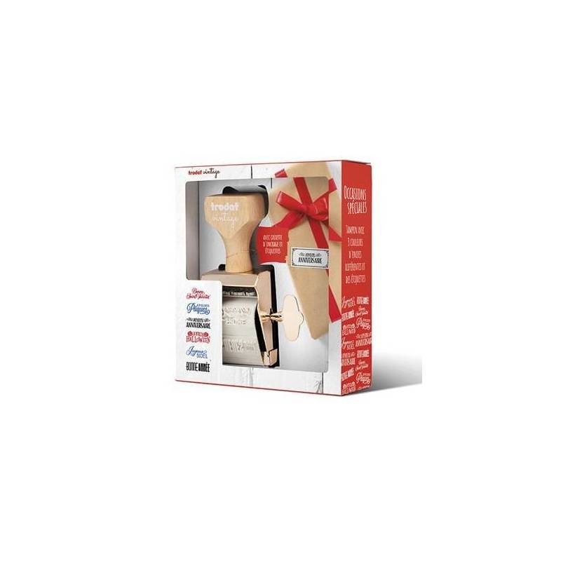 Coffret tampon vintage spécial fête