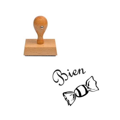 Tampon enseignant bonbon bien en bois Tampon enseignant bonbon bien en bois