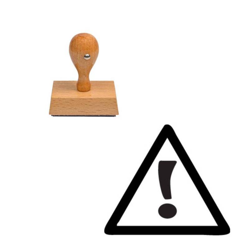 Tampon enseignant attention en bois n°41