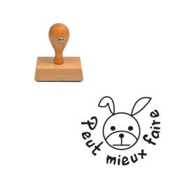 Tampon enseignant lapin peut mieux faire en bois n°46