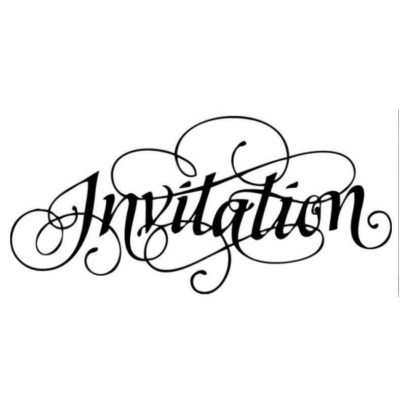 Tampon invitation décoratif n°1 en bois
