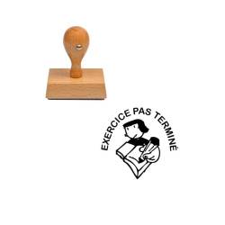 Tampon enseignant exercice pas terminé élève qui écrit en bois n°92