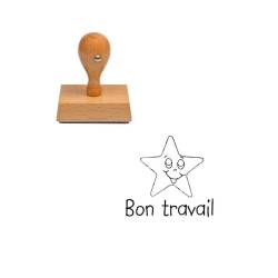 Tampon enseignant bon travail étoile en bois n°100
