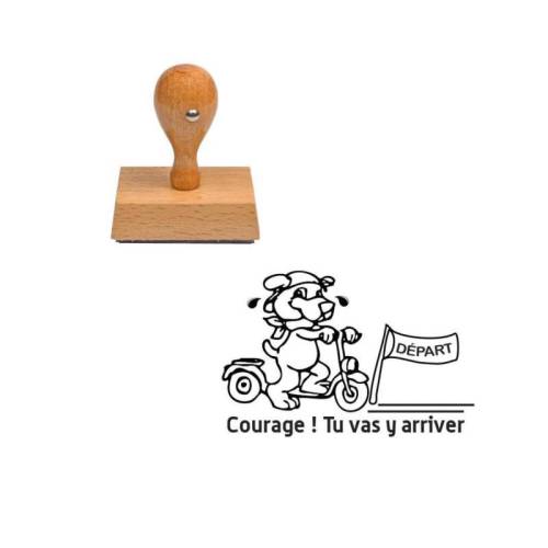 Tampon enseignant courage tu vas y arriver vélo en bois n°111 Tampon enseignant courage tu vas y arriver vélo en bois n°111