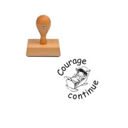 Tampon enseignant courage continue landeau en bois n°70