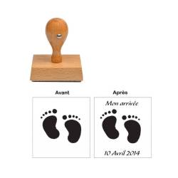 Tampon naissance personnalisé Empreinte de pieds