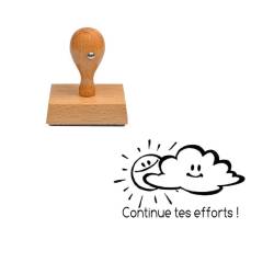 Tampon enseignant continue des efforts nuage/soleil météo n°154