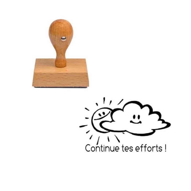 Tampon enseignant continue des efforts nuage/soleil météo n°154