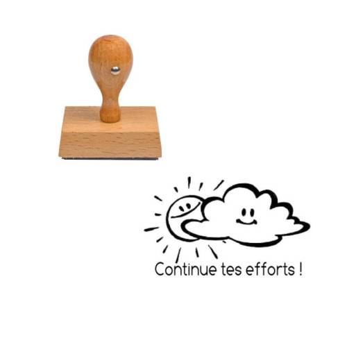 Tampon enseignant continue des efforts nuage/soleil météo n°154