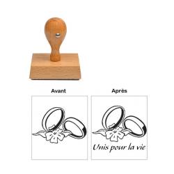 Tampon Mariage personnalisé alliances