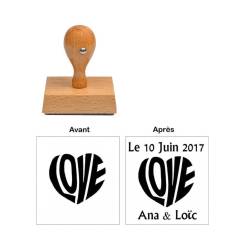 Tampon personnalisé pour mariage Love cœur